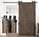 8ft Bypass Sliding Barn Door Hardware Kit for Double Doors, Easy to Install &amp; Reusable, Smoothly &amp; Quietly - Fit 1 3/8-1 3/4" Thickness Door Panel, Black-J Shape