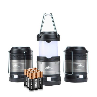 Cascade Mountain Tech Pop-Up IPX4 Water-Resistant LED Lantern with 4 Light Modes - 3 Pack