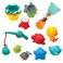 Infantino Splish &amp; Splash Bath Play Set - Fishing Rod, Sea Pals, Bath Squirters, Stacking Cups, Fill &amp; Spin Water Wand - Introduces Numbers, Stacking and Motor Skill Development - for Babies 0M+