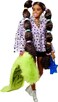 Barbie Extra Doll &amp; Accessories with Long Pigtails &amp; Rainbow Hair Ties in Shorts &amp; Furry Shrug with Pet Pomeranian