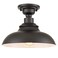 SAMTEEN 12-Inch Farmhouse Semi Flush Mount Ceiling Light Black 1-Light Industrial Barn Ceiling Light Matte Black Hallway Light Fixtures Ceiling for Bedroom Kitchen Foyer Loft