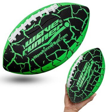 Wave Runner Grip It Waterproof Junior Size Football, 9.25 Size, Durable &amp; Double Laced, Perfect for Beach Accessories, Kids Games, Pool Toys, Outdoor Games, All-Weather Indoor &amp; Outdoor Play