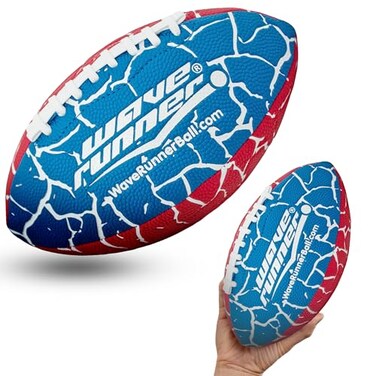 Wave Runner Grip It Waterproof Junior Size Football, 9.25 Size, Durable &amp; Double Laced, Perfect for Beach Accessories, Kids Games, Pool Toys, Outdoor Games, All-Weather Indoor &amp; Outdoor Play