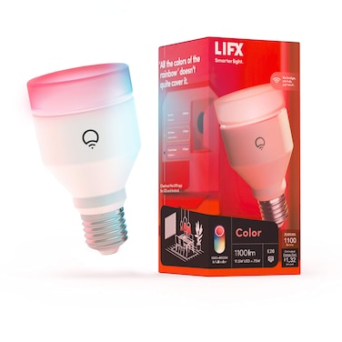 LIFX Color, A19 1100 lumens, Wi-Fi Smart LED Light Bulb, Billions of Colors and Whites, No bridge required, Works with Alexa, Hey Google, HomeKit and Siri, Multicolor