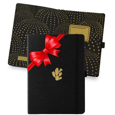Dingbats* Pro Plain Large B5 Notebook - Black Textile Cover, Thread-Bound Writing Journal - for Work, Travel - Pocket, Elastic Closure, Bookmark