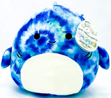 Squishmallow Kelly Toys Luther The 8" Blue Tie Dye Tiger Shark Super Soft Stuffed Plush Toy Pillow