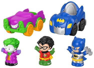 Fisher-Price Little People DC Super Friends Crime Fighting Set, Batman toy vehicle and figure set for toddlers and preschool kids ages 1 to 5 years