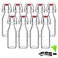 Swing Top Glass Bottles 8 oz with Airtight Lids for Home Brewing, Kombucha, Kefir, Vanilla Extract, Beer, Oil, Vinegar, Homemade Juices, Water,Soda Set of 9