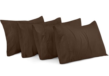 Utopia Bedding King Pillow Cases - Pack of 4 - Envelope Closure - Soft Brushed Microfiber Fabric - Shrinkage and Fade Resistant Pillow Covers King Size 20 X 40 Inches (Brown)