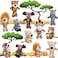Sumind 12 Pieces Mini Stuffed Forest Animals Jungle Animal Plush Toys 4.8 Inch Cute Elephant Lion Giraffe Tiger Plush for Animal Themed Parties Achievement(Standing)