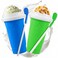 Slushie Cup, 2 Pack Slushy Maker Cup with Lid &amp; Straw for Kids Friends Family, Portable Smoothie Squeeze Cup for Milk, Juices, and Ice Cream Make (Blue+Green)