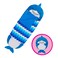 Happy Nappers Pillow &amp; Sleepy Sack- Comfy, Cozy, Compact, Super Soft, Warm, All Season, Sleeping Bag with Pillow- Blue Shark (Large 66&rdquo; x 30&rdquo;)