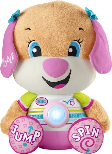 Fisher-Price Toddler Learning Toy Laugh &amp; Learn So Big Sis Plush with Music &amp; Lights for Developmental Play Kids Ages 18+ Months