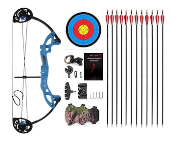 Compound Bow Archery for Youth and Beginner, Right Handed,19&rdquo;-28&rdquo; Draw Length,15-29 Lbs Draw Weight, 260 fps