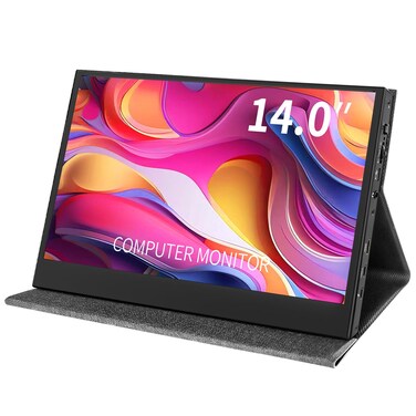 14.0&rdquo; Portable Monitor Full HD IPS HDMI FHD 1920x1080 Screen for Gaming Laptop Computer Phone Xbox PS4 PS5,Switch, hdmi Monitor with Dual Speakers,Black (14-inch Monitor)