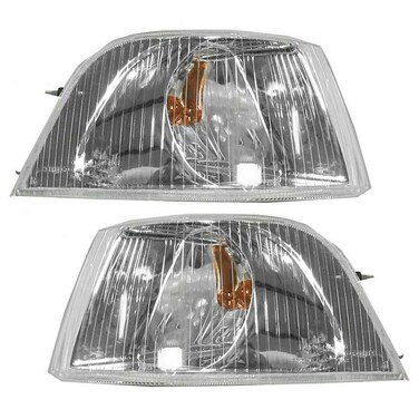 For Volvo S40 / V40 Parking Signal 2001 02 03 2004 Pair Driver and Passenger Side   Chrome   DOT Certified   VO2520109   VO2521109   30621833-0