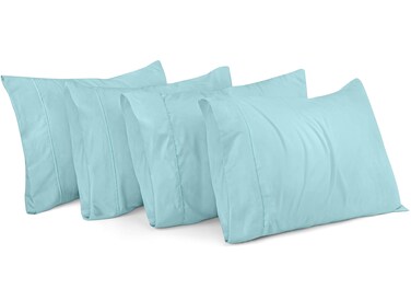 Utopia Bedding King Pillow Cases - Pack of 4 - Envelope Closure - Soft Brushed Microfiber Fabric - Shrinkage and Fade Resistant Pillow Covers King Size 20 X 40 Inches (Spa Blue)
