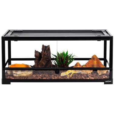 REPTI ZOO Glass Reptile Terrarium 20 Gallon, Front Opening Reptile Tank 30" x 12"x 12" for Reptile Pets Gecko Lizard Snake, Top Screen Ventilation Escape Proof Lid