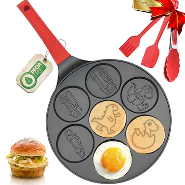 Egg Pan Omelette Pan 4-Cup Pancake Pan Silver Dollar Pancake Maker Egg Cooker Nonstick Omelette Skillet