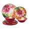 UPware 12 Piece Pink Floral Melamine Dinnerware Sets, Outdoor Dishes Set, Plates and Bowls Sets, Service for 4, Multicolor
