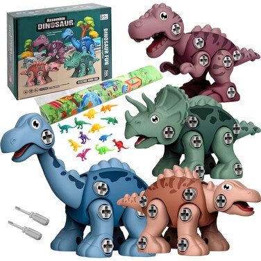 Dinosaur Toys for 3 4 5 6 7 8 Year Old Boys - Take Apart Dinosaur Toy for Kids with Activity Play Mat and Tools - Learning Educational STEM Construction Building Toy for Boy, Girl, Xmas Birthday Gift