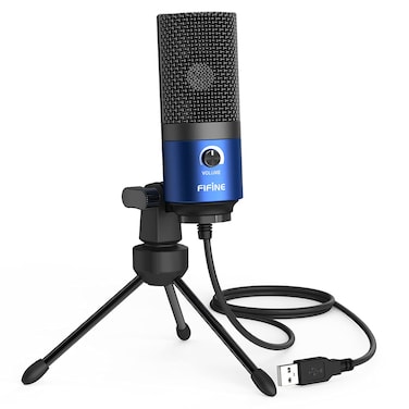 FIFINE USB Computer Microphone for Recording YouTube Video Voice Over Vocals for Mac &amp; PC, Condenser Mic with Gain Control for Home Studio, Plug &amp; Play - K669L