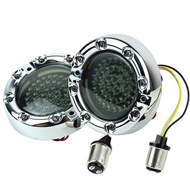 Eagle Lights 3 1/4&rdquo; Infinity Beam Front LED Turn Signals w/Running LED Light Ring for Harley Davidson Motorcycles