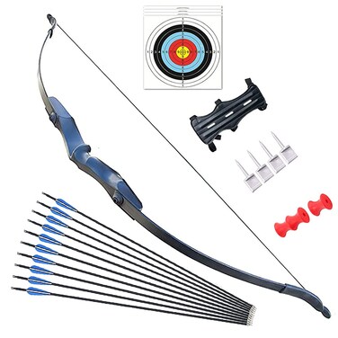 Archery Takedown Recurve Bow and Arrows Set for Adults 53" Right Hand Long Bow Kit for Beginner Hunting Shooting Practice 30-40lb (30 Pounds)