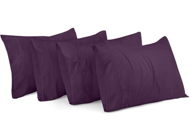 Utopia Bedding King Pillow Cases - 4 Pack - Envelope Closure - Soft Brushed Microfiber Fabric - Shrinkage and Fade Resistant Pillow Covers King Size 20 X 40 Inches (Purple)
