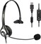 USB Headset with Microphone Noise Cancelling &amp; Audio Controls, Computer Headphones for PC Laptop, Business, Home Office, Call Center, Skype, Zoom, Webinar, Clear Chat, Super Light,Single