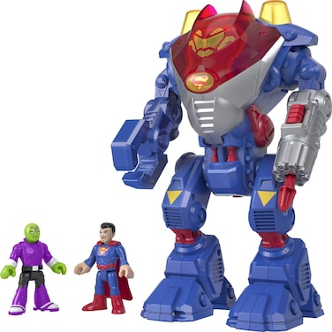 Fisher-Price Imaginext DC Super Friends Preschool Toy Superman Robot Playset with Lights Sounds &amp; 2 Figures for Pretend Play Kids Ages 3+ Years