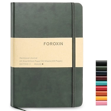Journal notebook (A5-Lined, Dark Green),192 Pages, Medium 5.7X8.3 inches - 80 gsm Thick Paper, Hardcover