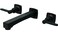 Matte Black Wall Mount Bathroom Faucet,Solid Brass Wall Faucet with Dual Lever Handles,8 Inch Center Sink Faucet with 8 Inch Spout Reach,Rough in Valve Included,KOTTISAARI