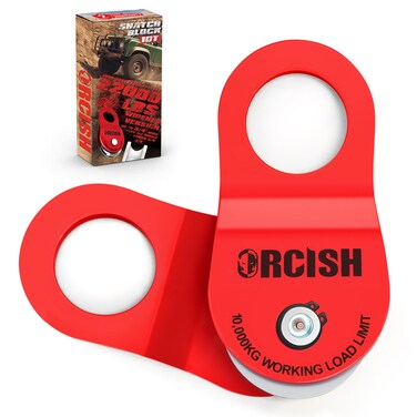 ORCISH 10 Ton Snatch Block, 22,000 LBS Capacity Block and Tackle Pulley System, Work with 0-3/4&rdquo; Rope, Winch Hook Accessories, Heavy Duty Offroad Recovery Accessory for Truck, Tractor, ATV &amp; UTV