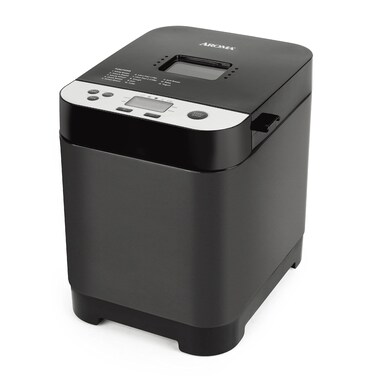 AROMA&reg; 1.5lbs. Digital Bread Maker with Crust Customization, Clear-View Lid, and Nonstick Baking Pan, Black (ABM-250)