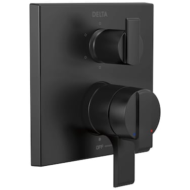 Delta Faucet Ara 17 Series 6-Setting Integrated Diverter Valve Trim Kit, Black Diverter Valve Trim Kit, Shower Trim Kit, Matte Black T27967-BL (Valve Not Included)