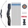 Archery Recurve Bow and Arrows Set for Adults 51" Right Hand Longbow Kit Takedown Bow for Beginner Hunting Shooting Practice 30-40lb