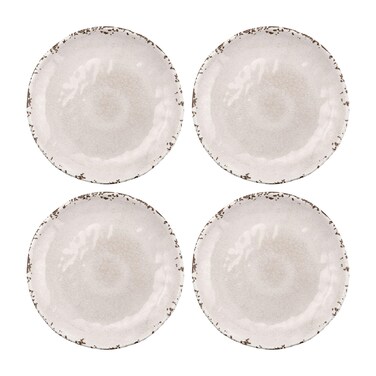 UPware 4-Piece 6 Inch Melamine Dessert Plates Appetizer Dinner Plates Small Serving Plates Party Plates Round Plate for Dessert Snack Fruit Side Dishes (Crackle Yellow)