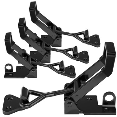 4Pack Heavy Duty Toggle Clamp Latch,4003 Style 1320lbs Capacity Pull Clamp Black Adjustable Quick Release Hasp Clamps for Smoker Cabinet Boxes Case Trunk Jig,Metal Toggle Latch Catch Set