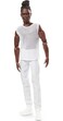 Barbie Signature Looks Ken Doll (Brunette with Braids &amp; Bun Hairstyle) Fully Posable Fashion Doll Wearing White Shirt &amp; Pants, Gift for Collectors