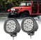 ANGU TECH 4In 90W Round LED Offroad Lights, 2PCS 9000LM Super Bright Driving Light Kit, Spot White Beam for Truck, Pickup, SUV, ATV, UTV, 4x4, Jeep Wrangler, Motorcycle, Boat, Off-Road Vehicle