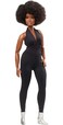 Barbie Signature Looks Doll (Curvy, Brunette) Fully Posable Fashion Doll Wearing Black Jumpsuit, Gift for Collectors