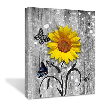 Bx impressart Sunflower Floral Wall art Sunflower Painting Wall Picture Flower Artwork PrintsWall Decor -Living Room Bathroom Bedroom Office Wall Decor Home-Frame Wall Art (sunflower, 16x20inch)