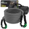 Rhino USA Kinetic Recovery Tow Rope Heavy Duty Offroad Snatch Strap for UTV, ATV, Truck, Car, Tractor - Ultimate Elastic Straps Towing Gear - Backed for Life! (7/8" x 20' Gray)