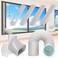 Portable Air Conditioner Window Vent Kit with 5.9&rdquo; Exhaust Hose Adjustable Portable AC Window Kit for Ducting Universal Portable AC Seal Panel for Horizontal&amp;Vertical Window