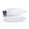 puredown&reg; Goose Feathers and Down Pillows - Made in USA Pillow Soft &amp; Fluffy Hotel Pillows King Size Set of 2, 100% Cotton Cover, Luxury Feather Pillow for Back, Stomach or Side Sleepers