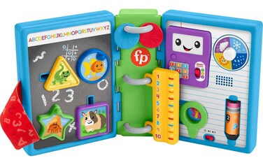Fisher-Price Baby Learning Toy Laugh &amp; Learn 123 Schoolbook with Music Lights &amp; Activities for Developmental Play Infants Ages 6+ Months