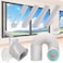 Portable Air Conditioner Window Vent Kit with 5.9&rdquo; Exhaust Hose Adjustable Portable AC Window Kit for Ducting Universal Portable AC Seal Panel for Horizontal&amp;Vertical Window