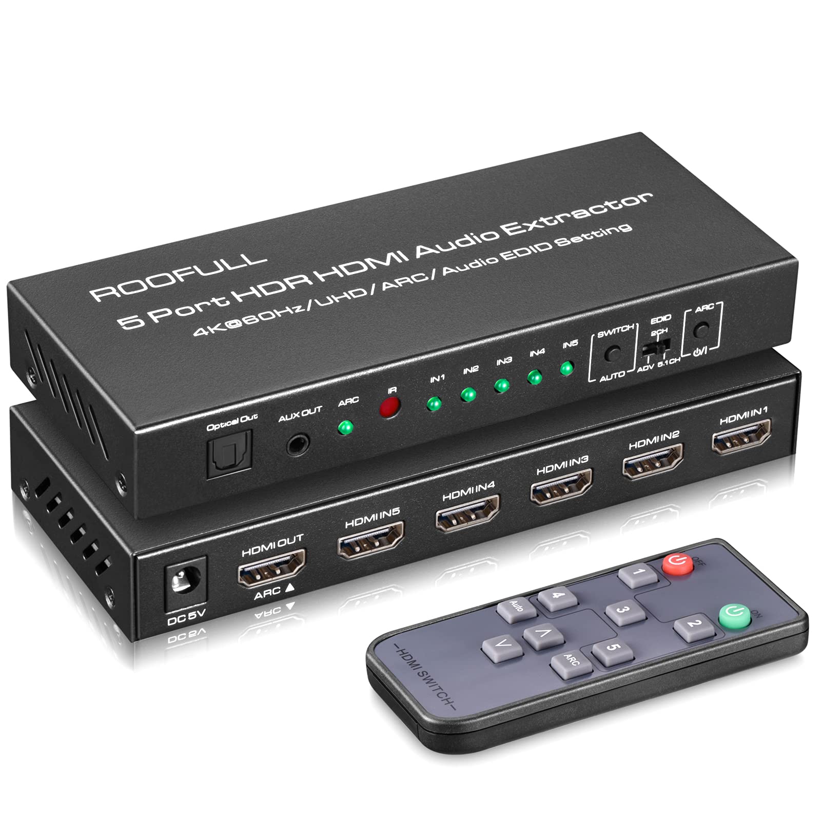 روفول Roofull 5 Port 4k Hdmi Switch