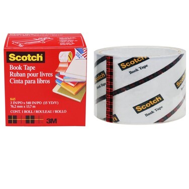 Scotch Book Tape 845, 3 Inches x 15 Yards - FF084574, 6 Pack